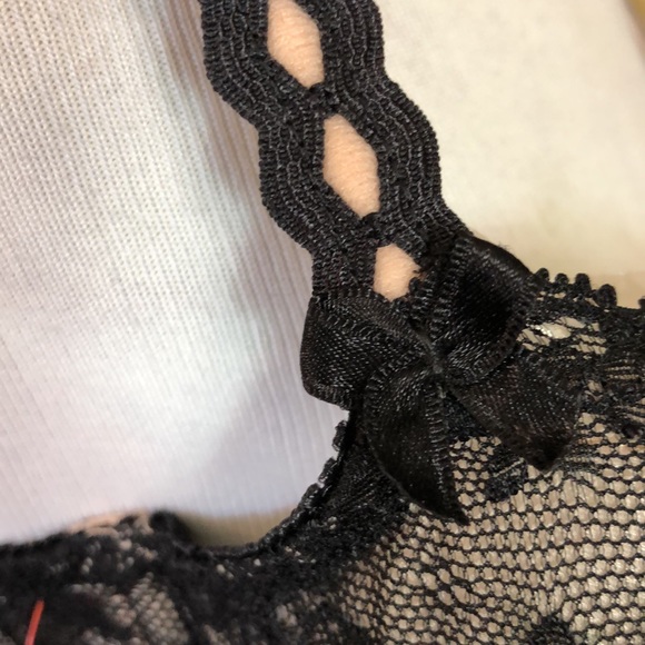 FELINA Size 38C HARLOW Lace Underwire Sexy Romantic Pretty Black & Nude $69 NEW - Picture 12 of 15